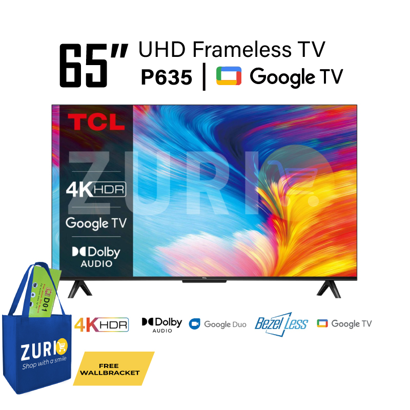 TV LED SMART TCL 65PULG HDR10 4K BT GOOGLE TV 65P635